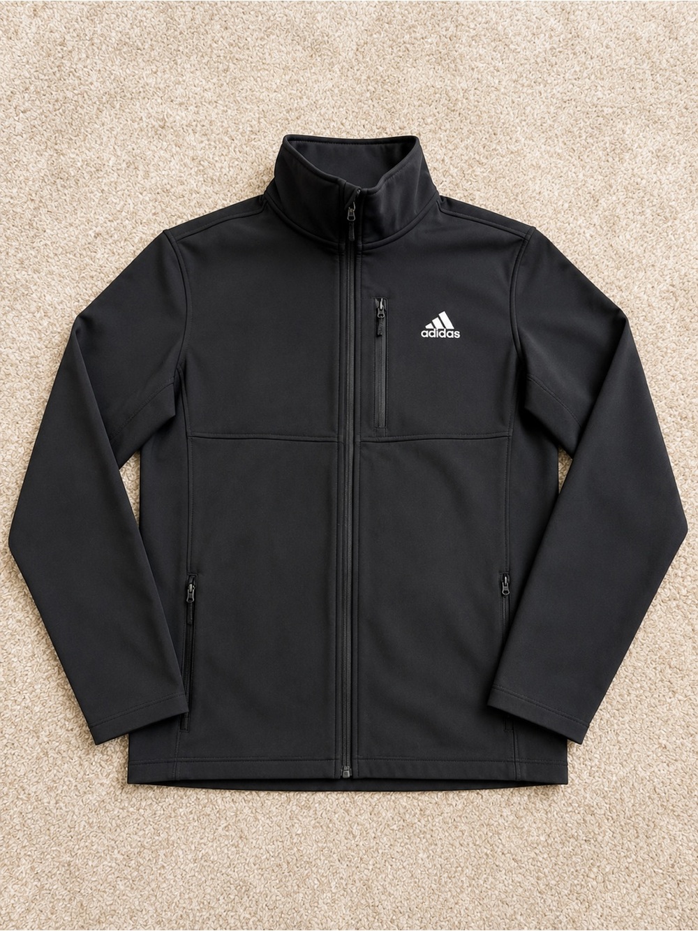 adidas Black Full-Zip Performance Softshell Jacket Size M